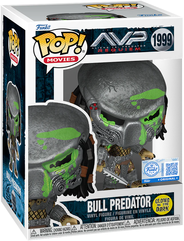 Alien Vs Predator: Requiem - Bull Predator (Battle Damaged) US Exclusive Glow Pop! Vinyl [RS] - Image 4