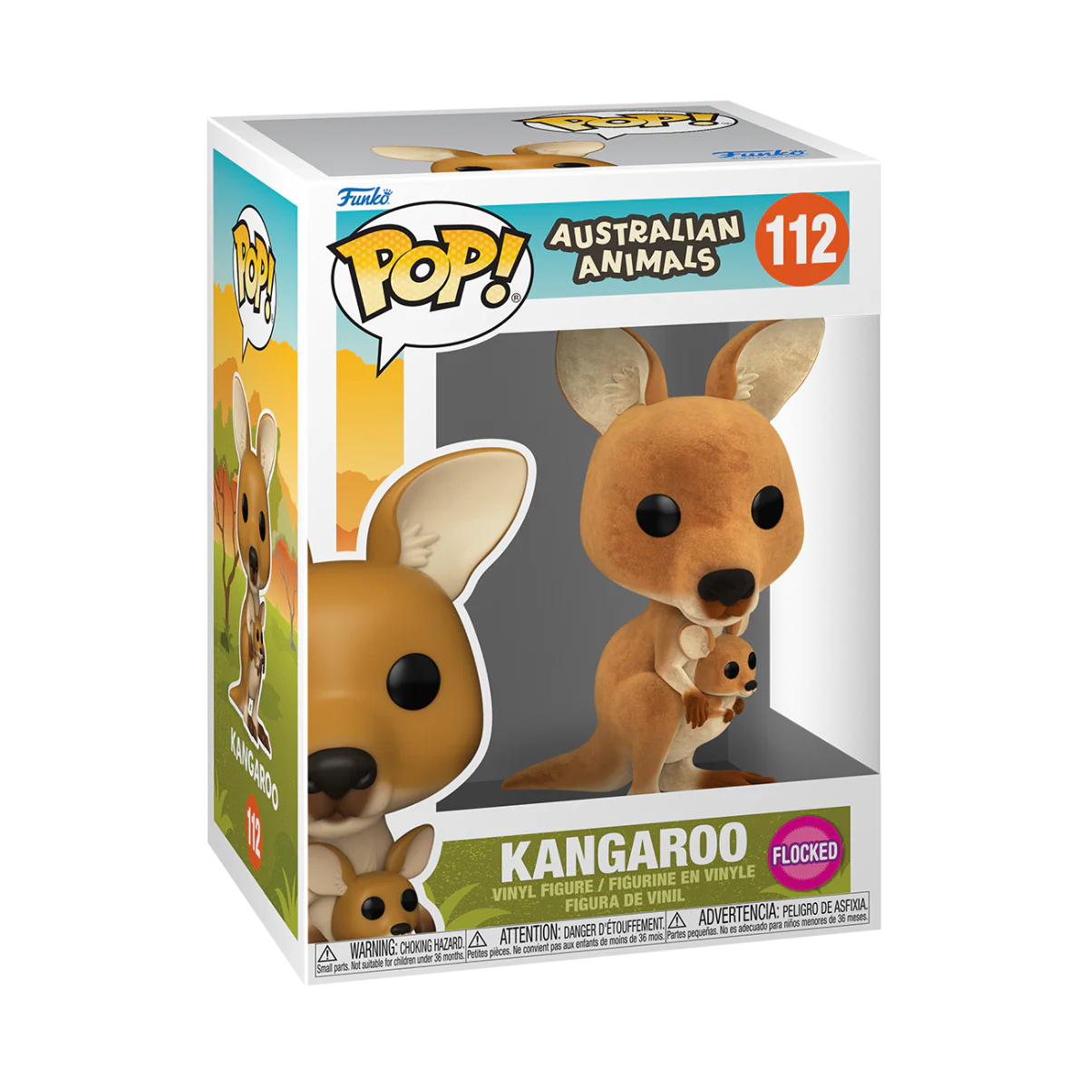 Australian Animals - Kangaroo Flocked Pop! Vinyl - Image 3