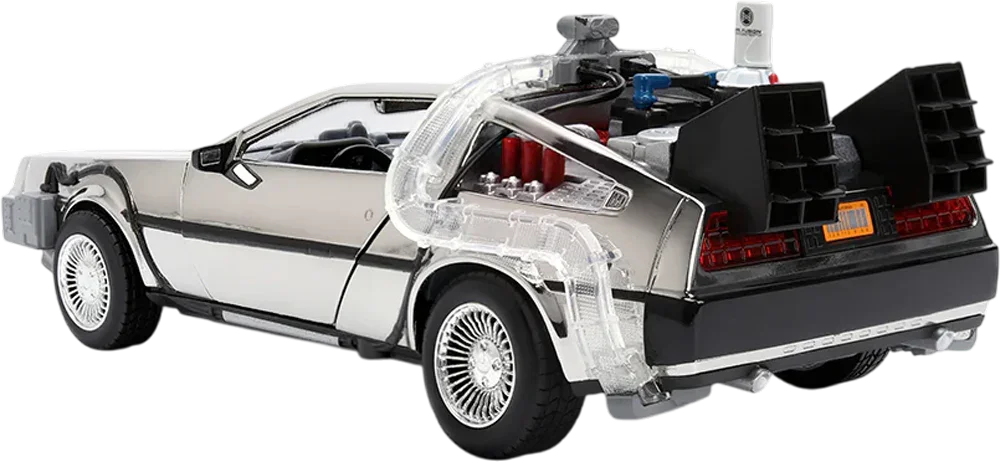 Back to the Future - Delorean (Chrome) 1:24 Scale Diecast Vehicle - Image 5