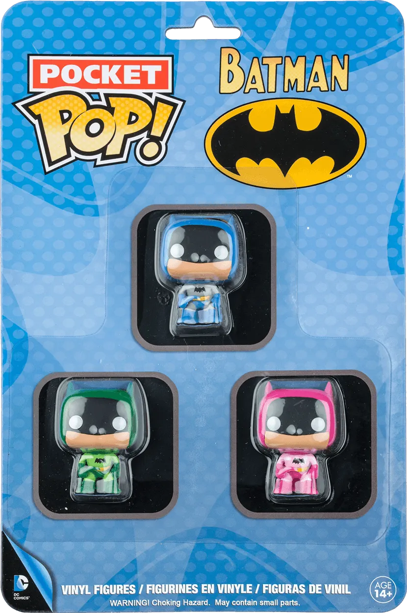 Batman - Pink, Green & Blue US Exclusive Pocket Pop! 3 Pack