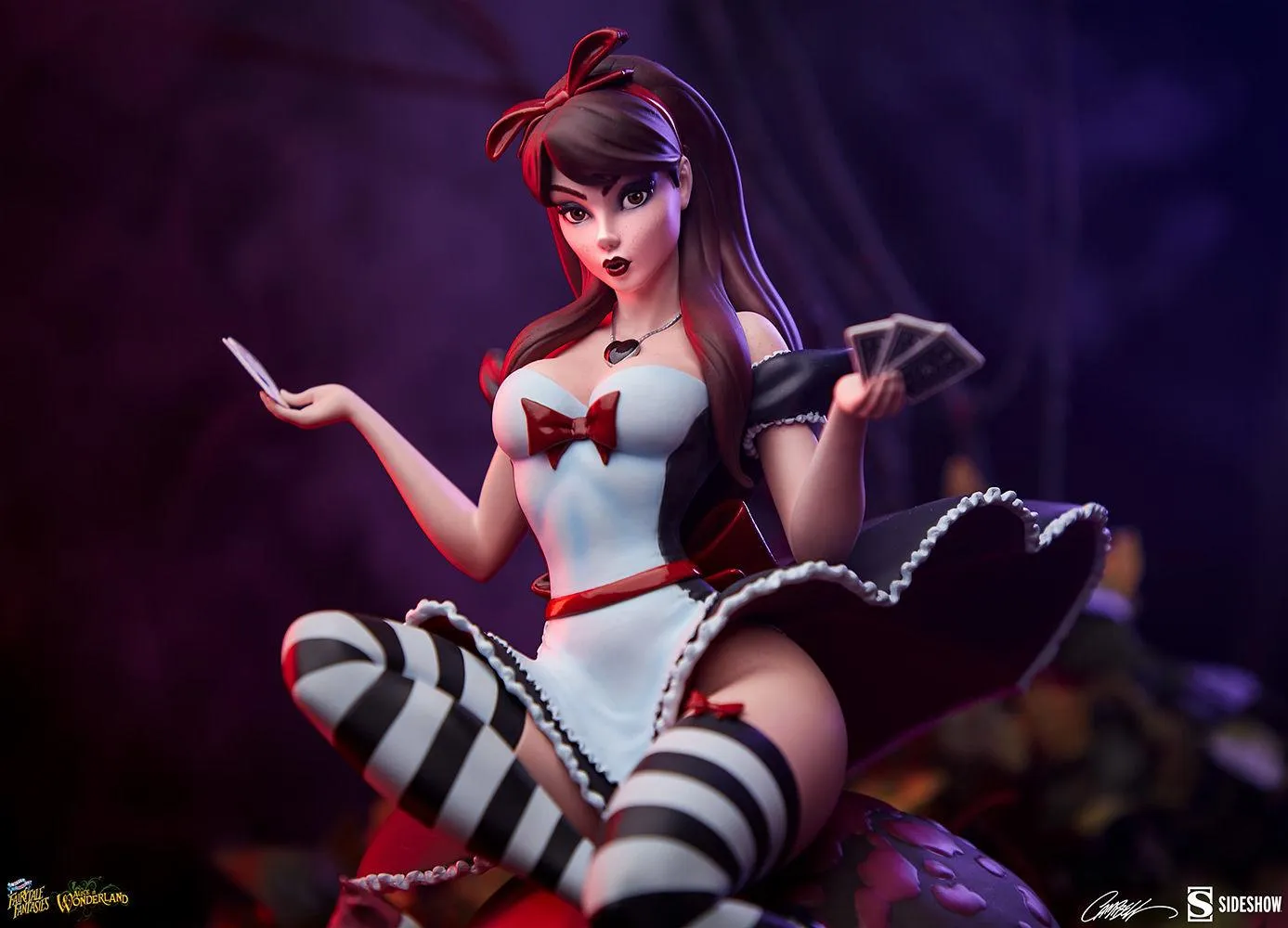 Fairytale Fantasies - Alice in Wonderland Game of Hearts Statue - Image 5