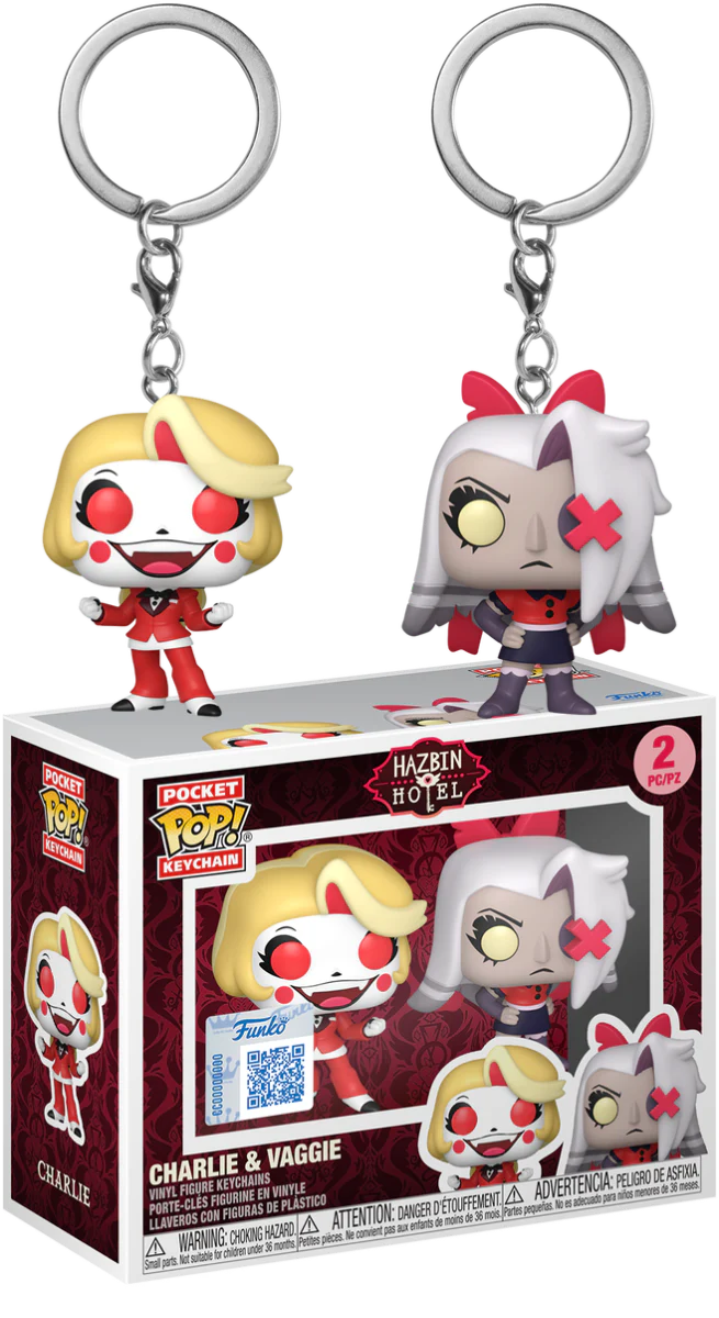Hazbin Hotel - Charlie & Vaggie Pop! Keychain 2-Pack