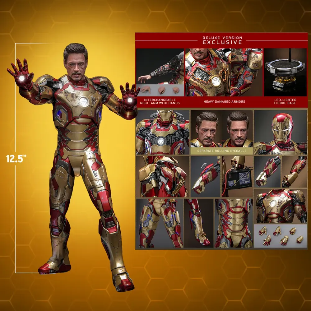 Iron Man 3 - Iron Man Mk 42 (2.0) Deluxe 1:6 Scale Collectable Action Figure - Image 16