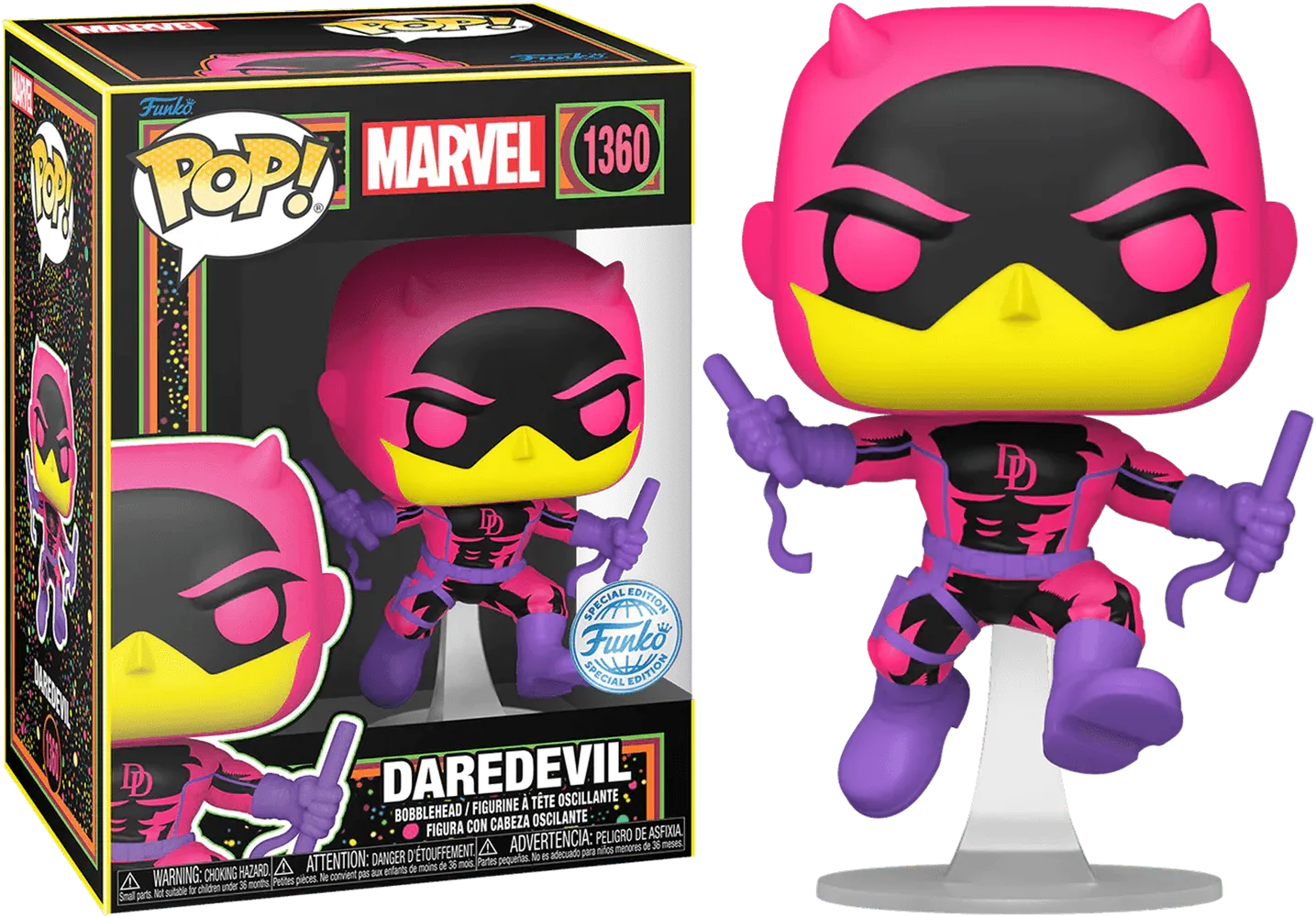 Marvel Comics - Daredevil (Classic) US Exclusive Blacklight Pop! Vinyl [RS]