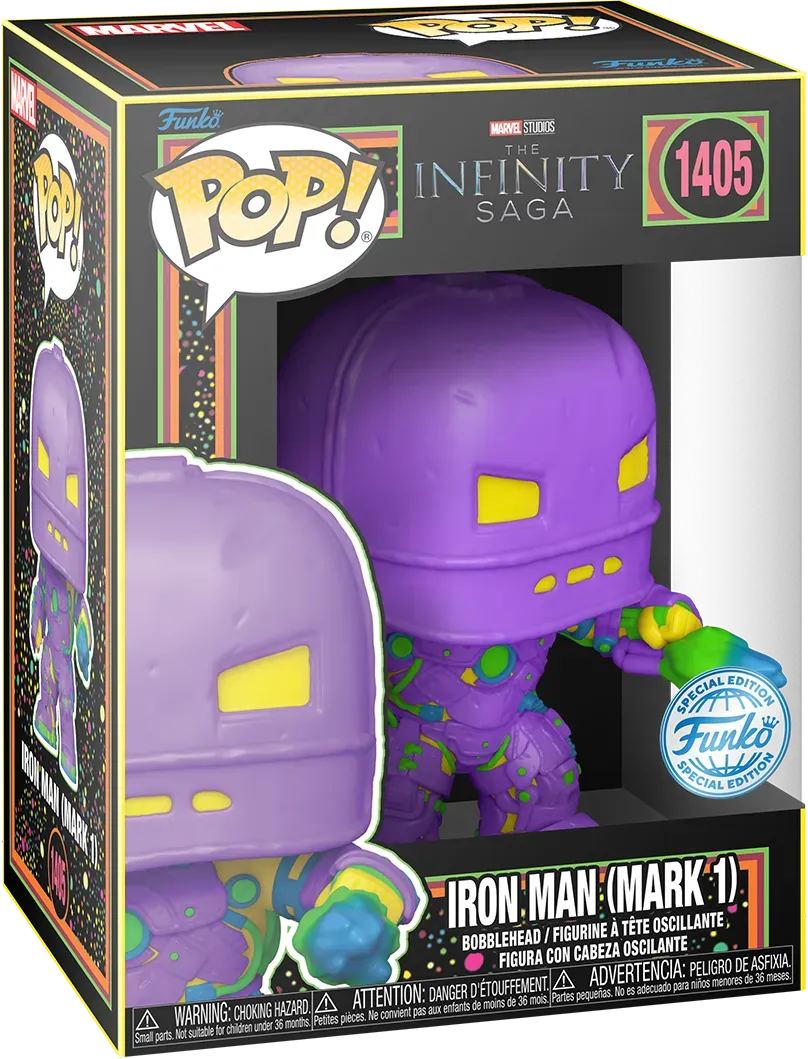 Marvel Comics - Iron Man MkI (Infinity Saga) US Exclusive Black Light Pop! Vinyl [RS] - Image 3