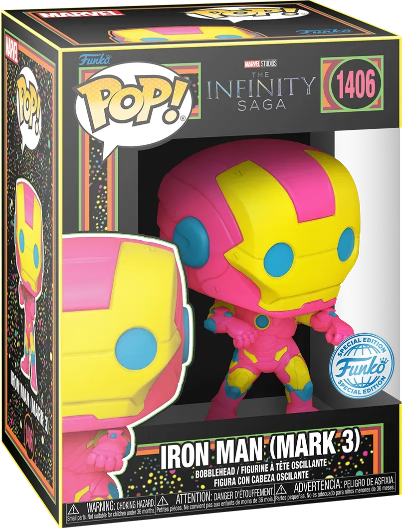 Marvel Comics - Iron Man MkIII (Infinity Saga) US Exclusive Black Light Pop! Vinyl [RS] - Image 3