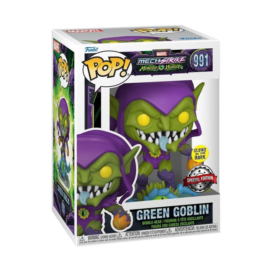 Marvel Mech Strike Monster Hunters - Green Goblin Glow US Exclusive Pop! Vinyl [RS] - Image 3