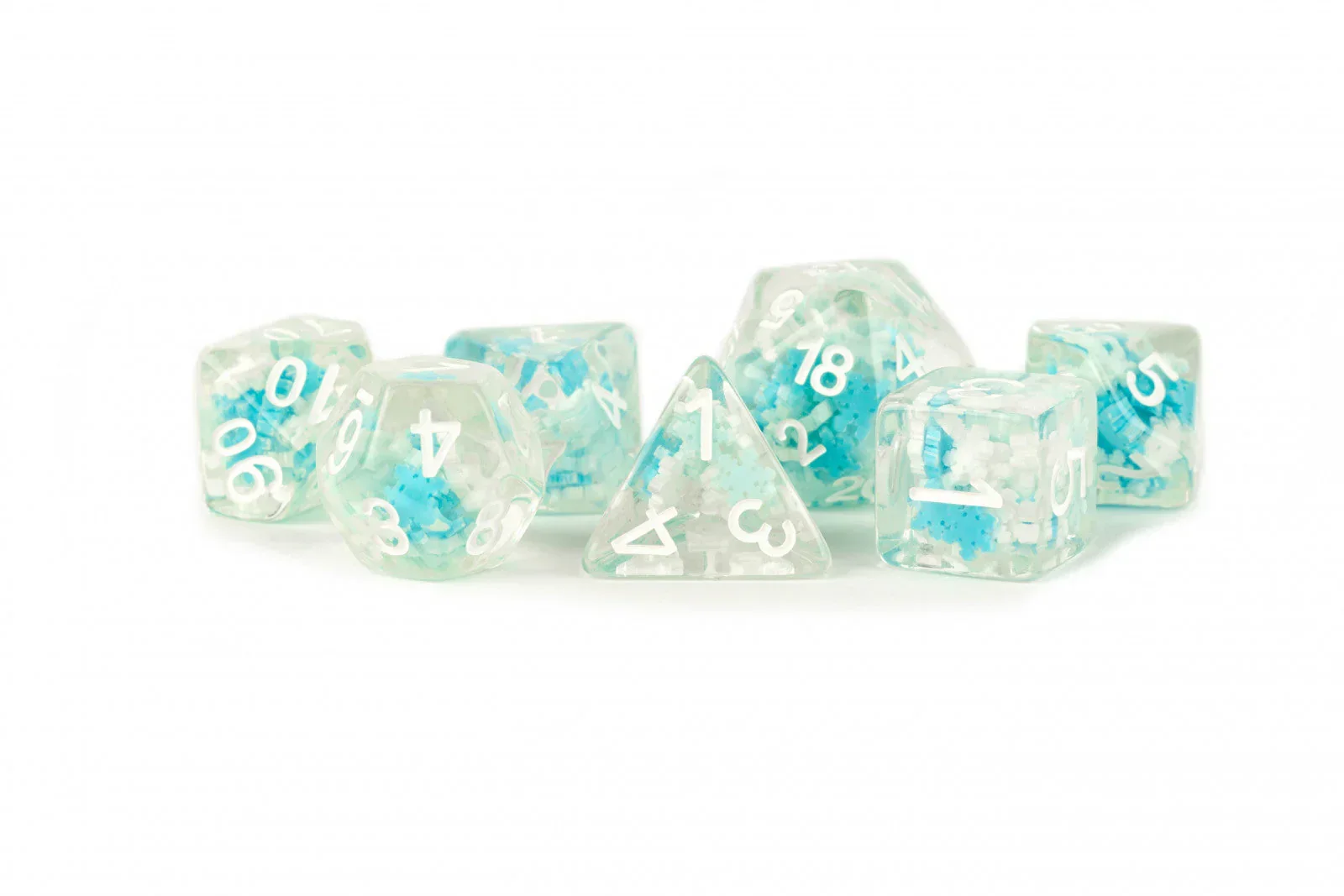 MDG Resin 16mm Poly Dice Set - Snowflake Dice