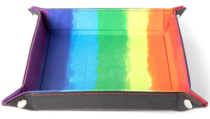 MDG Velvet Folding Dice Tray - Watercolour Rainbox (10"x10") - Image 2
