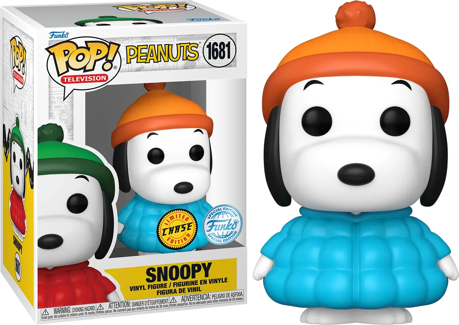 Peanuts - Snoopy in Coat (with chase) US Exclusive Pop! Vinyl [RS] - Image 2
