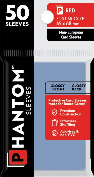 Phantom Sleeves: Red Size (45mm x 68mm) - Gloss/Gloss (50) - Image 2