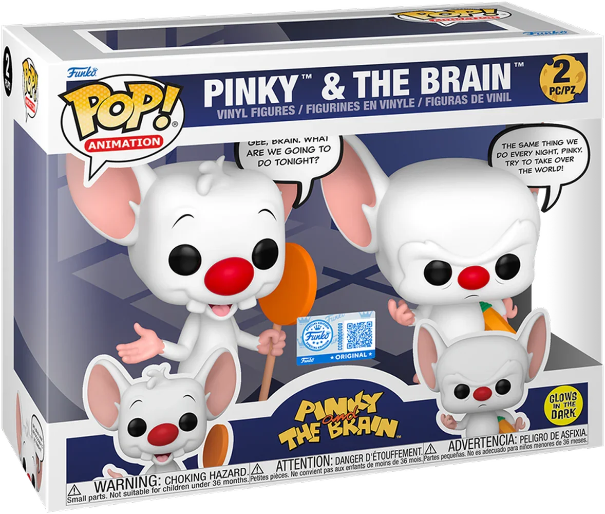 Pinky and The Brain - Pinky & The Brain Pop Sayings Glow-in-the-Dark Pop! Vinyl 2-Pack - Image 3