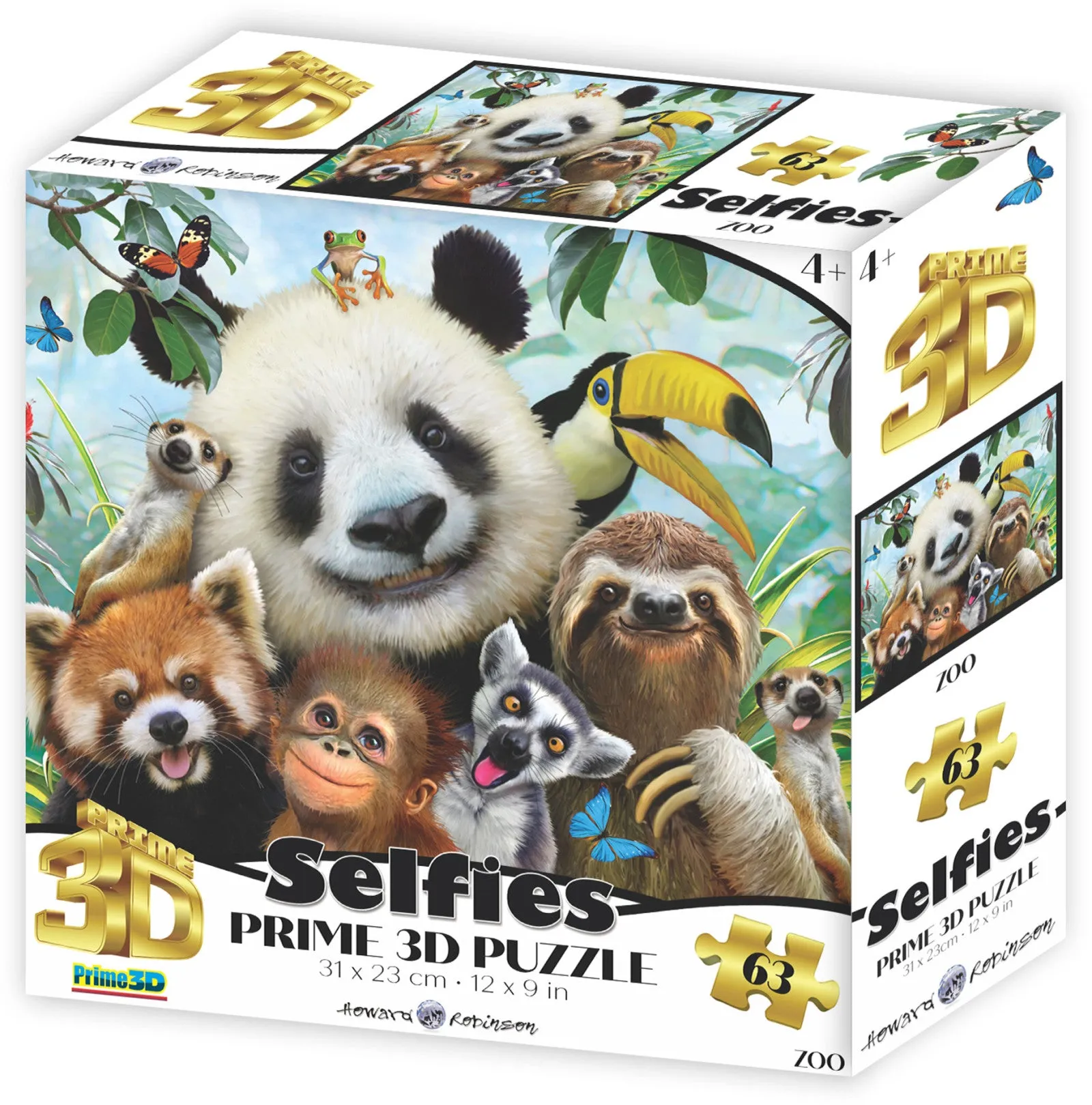 Prime3D Zoo Selfie - 63 Piece 3D Puzzle - Image 2