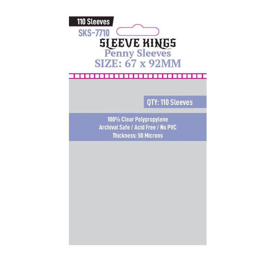 Sleeve Kings Board Game Sleeves Penny Card Game Card Sleeves (67mm x 92mm) (110 Sleeves per Pack)