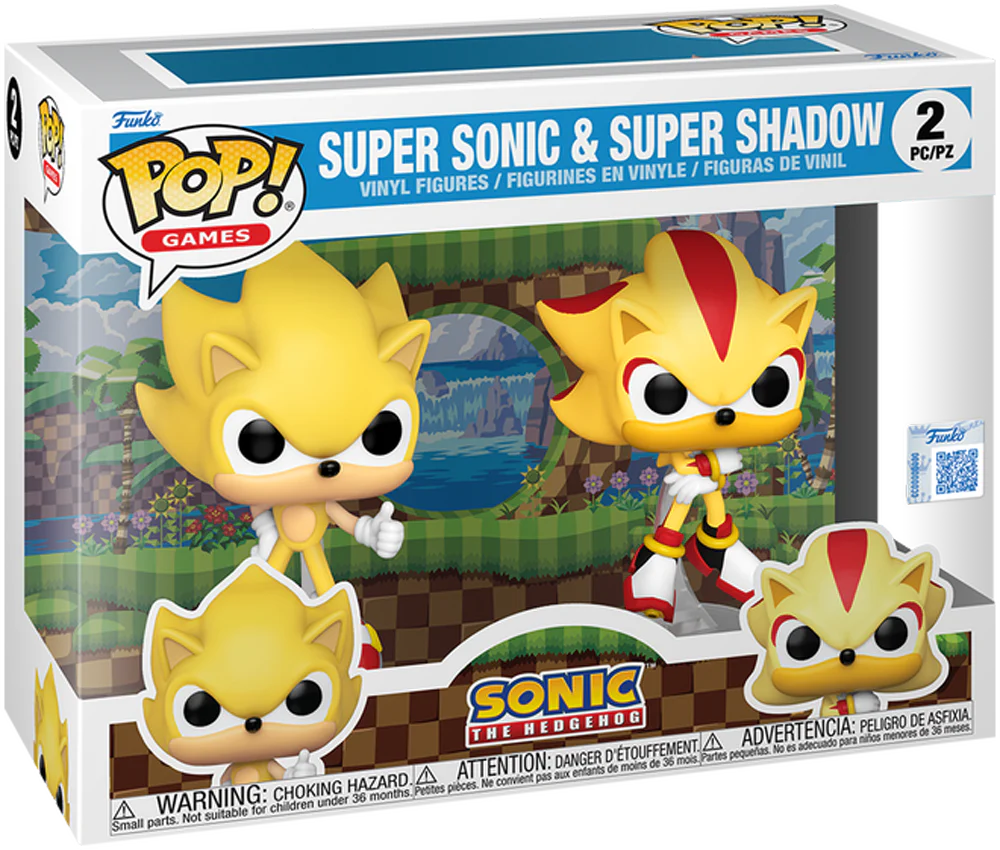 Sonic the Hedgehog - Super Sonic & Super Shadow US Exclusive Flocked Pop! Vinyl 2-Pack [RS] - Image 3