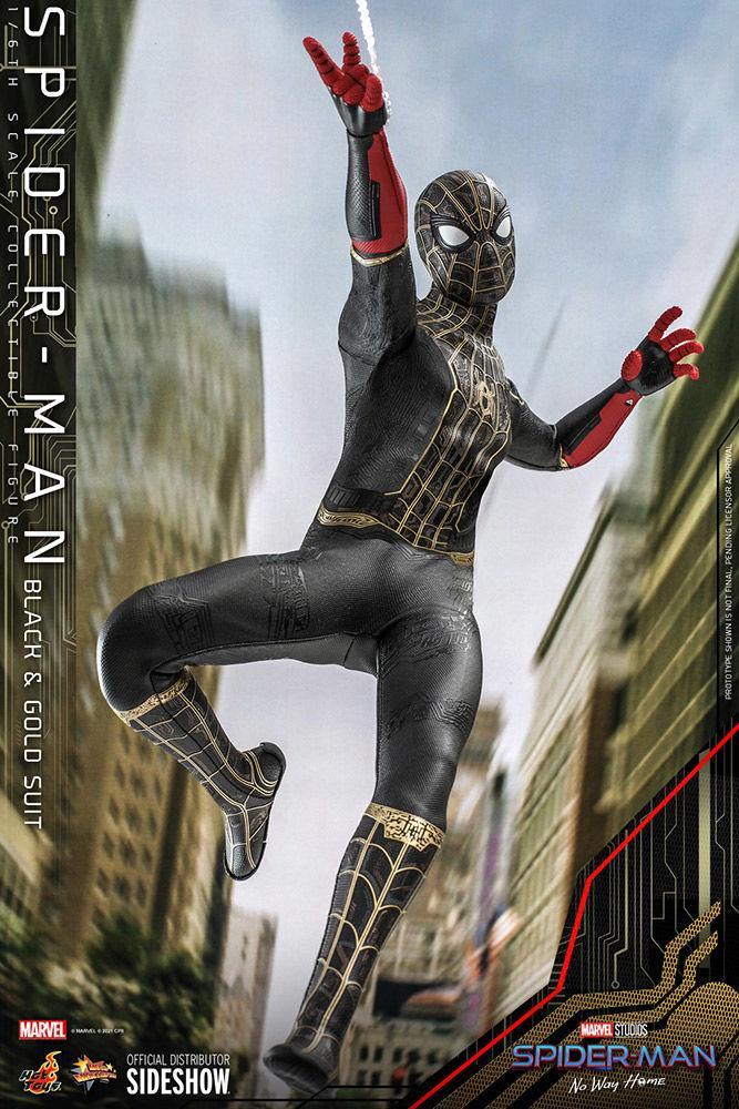 Spider-Man: No Way Home - Spider-Man Black & Gold Suit 1:6 Scale 12" Action Figure - Image 5