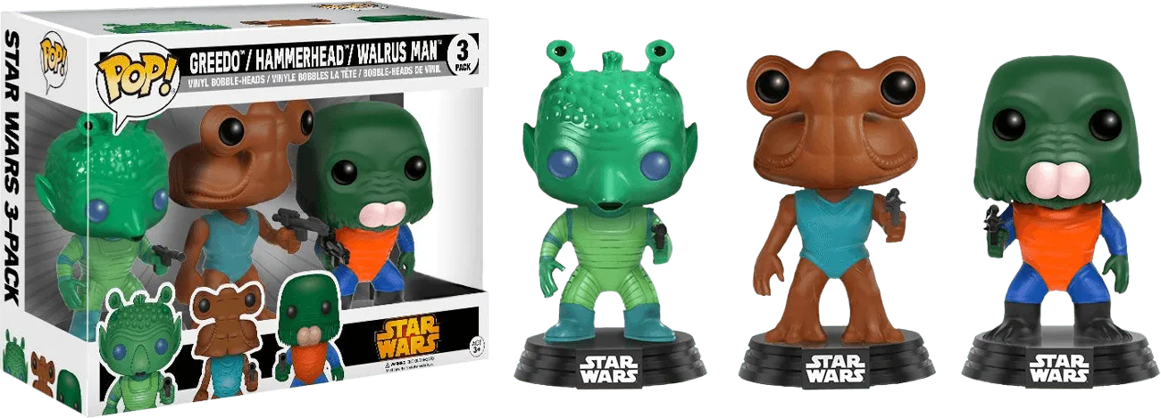 Star Wars - Cantina Greedo / Hammerhead / Walrus Man US Exclusive Pop! Vinyl 3-Pack
