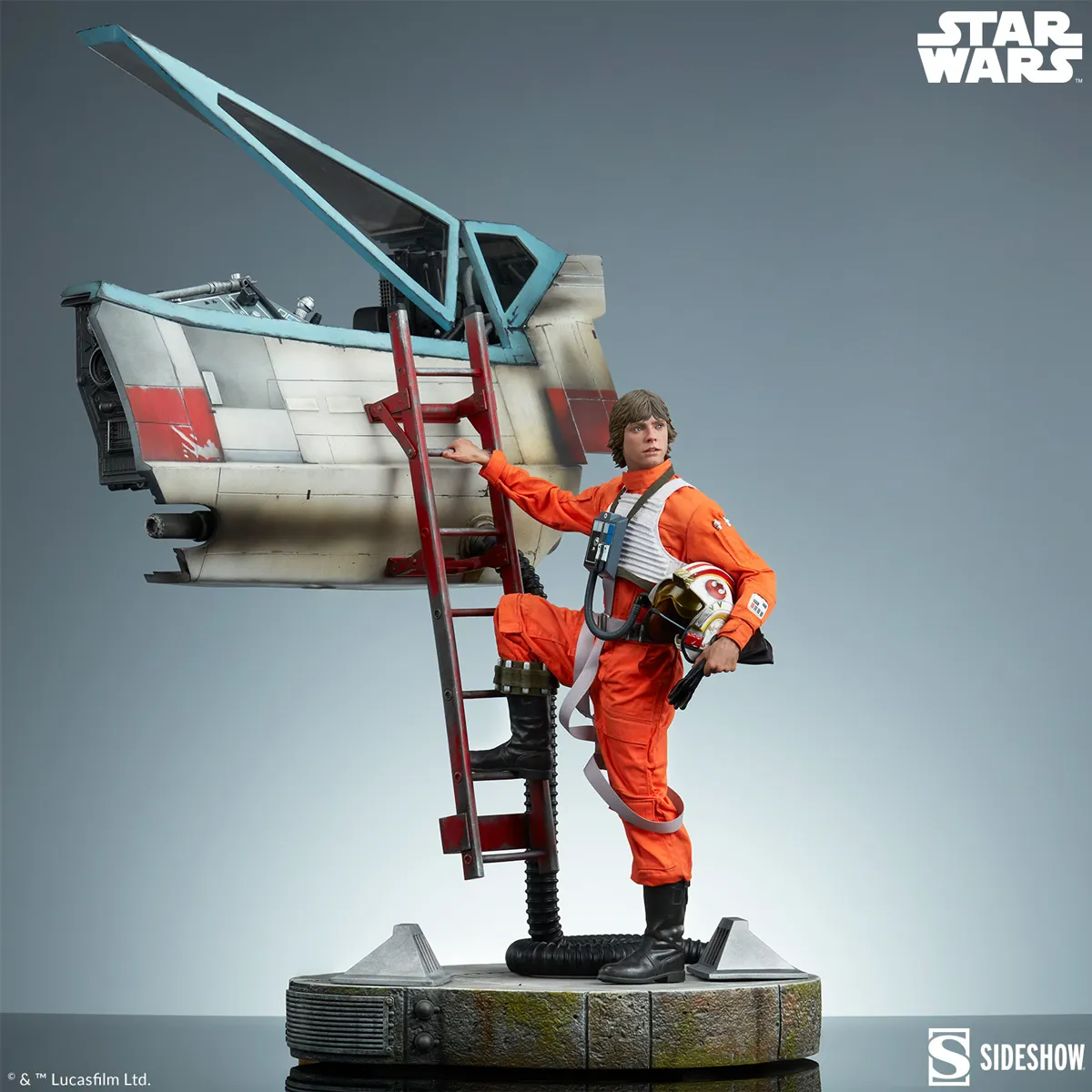 Star Wars - Luke & X-Wing: Red Five Standing By Premium Format Statue - Image 10