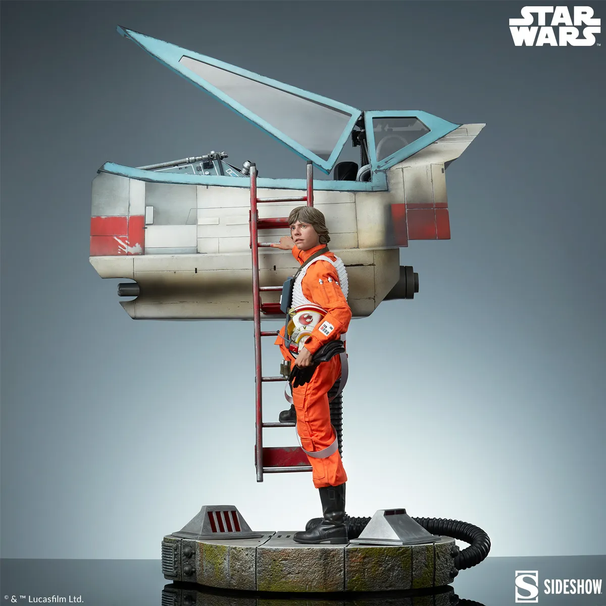 Star Wars - Luke & X-Wing: Red Five Standing By Premium Format Statue - Image 4