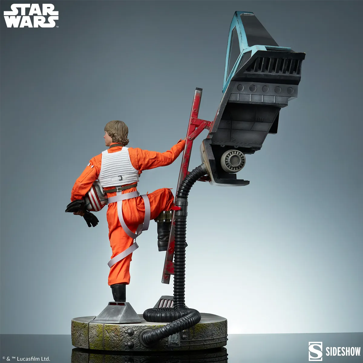 Star Wars - Luke & X-Wing: Red Five Standing By Premium Format Statue - Image 7