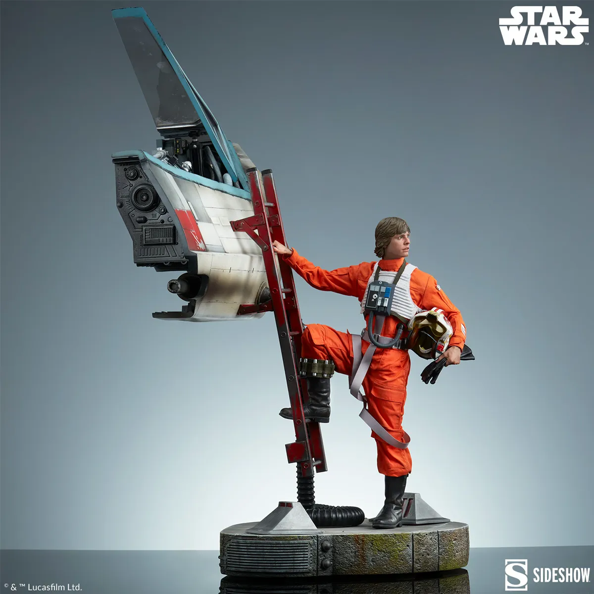 Star Wars - Luke & X-Wing: Red Five Standing By Premium Format Statue - Image 9