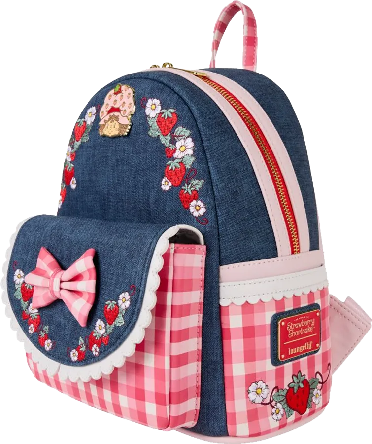 Strawberry Shortcake - Faux Denim Mini Backpack - Image 2