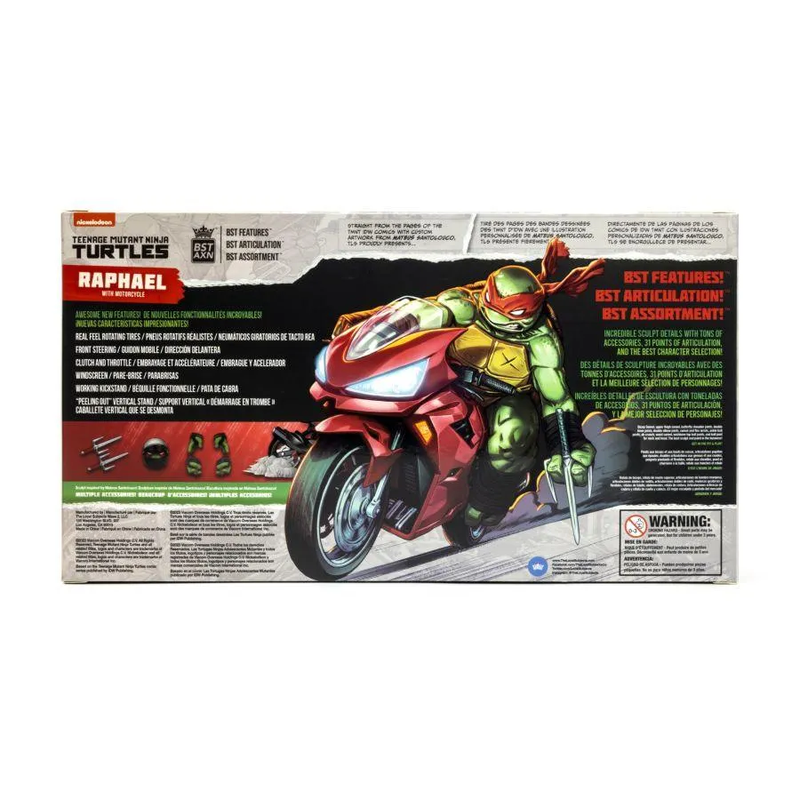 Teenage Mutant Ninja Turtles (comics) - Raphael Ninja with Red Motorcycle BST AXN Figure - Image 3