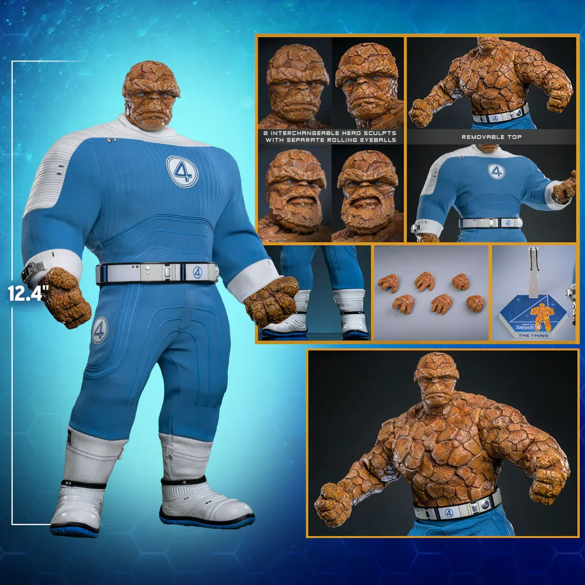 The Fantastic Four: First Steps - The Thing 1:6 Scale Collectable Action Figure - Image 3