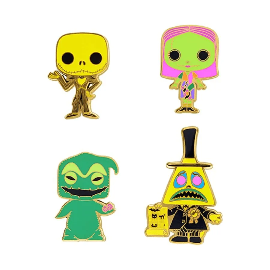 The Nightmare Before Christmas - Blacklight Enamel Pin Set 4-Pack - Image 2