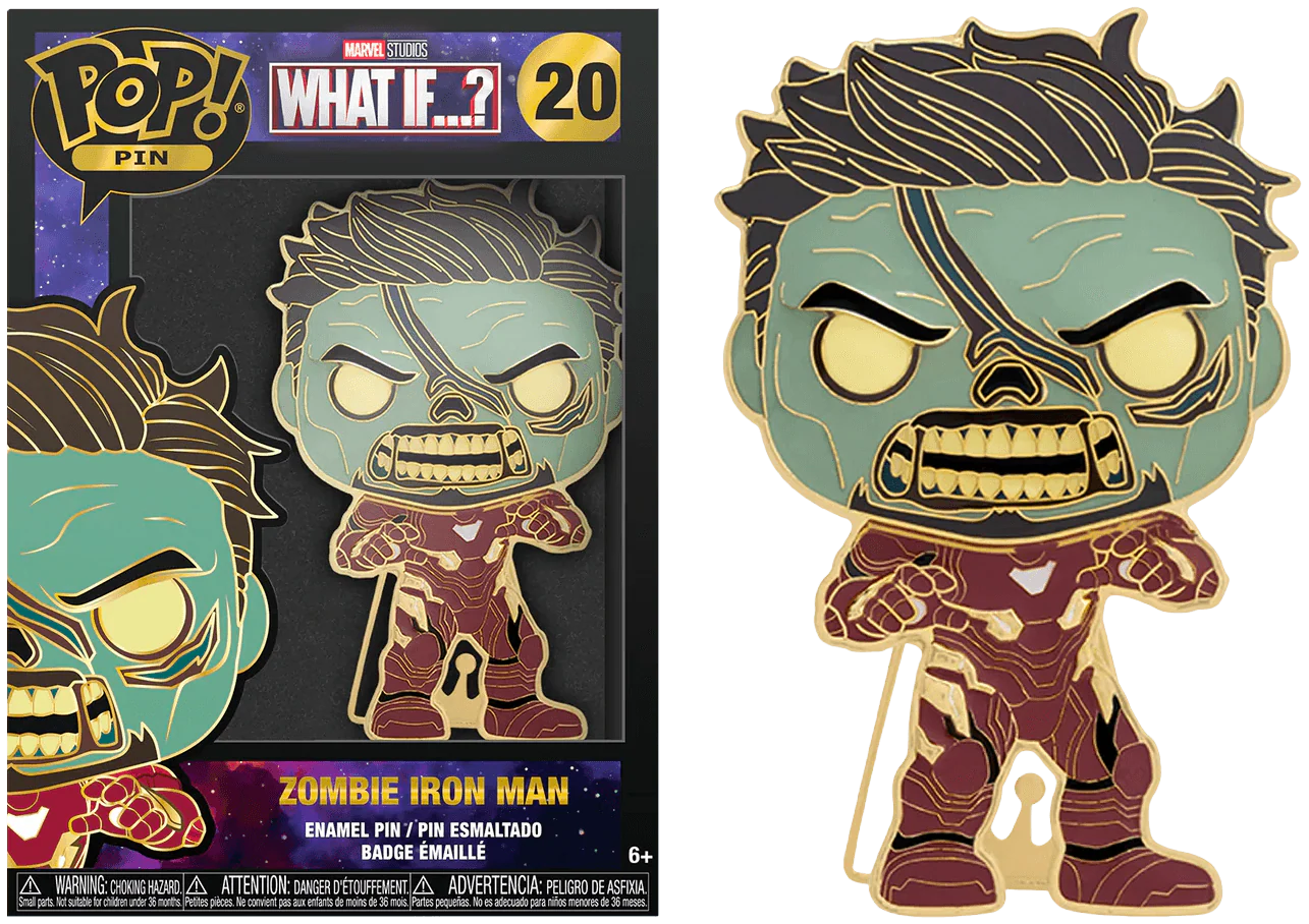 What If - Zombie Iron Man 4" Pop! Enamel Pin