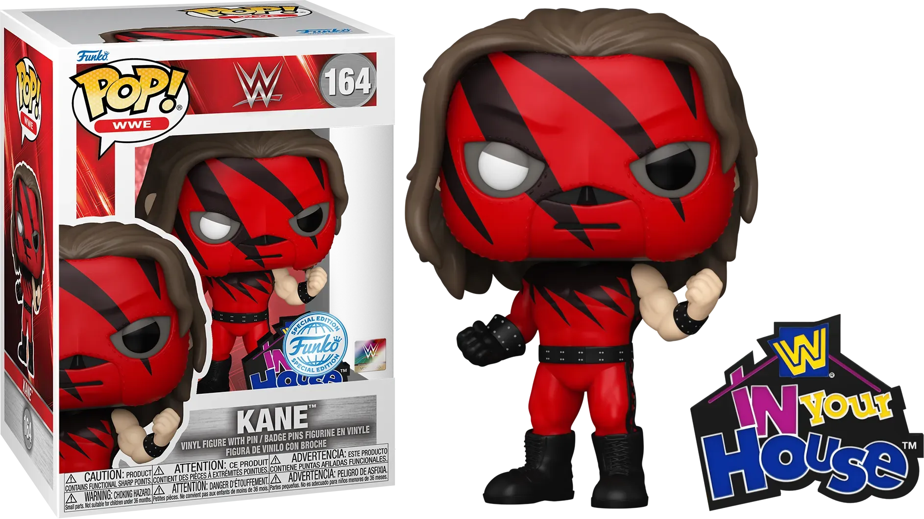 WWE - Kane US Exclusive Pop! Vinyl with Enamel Pin [RS]